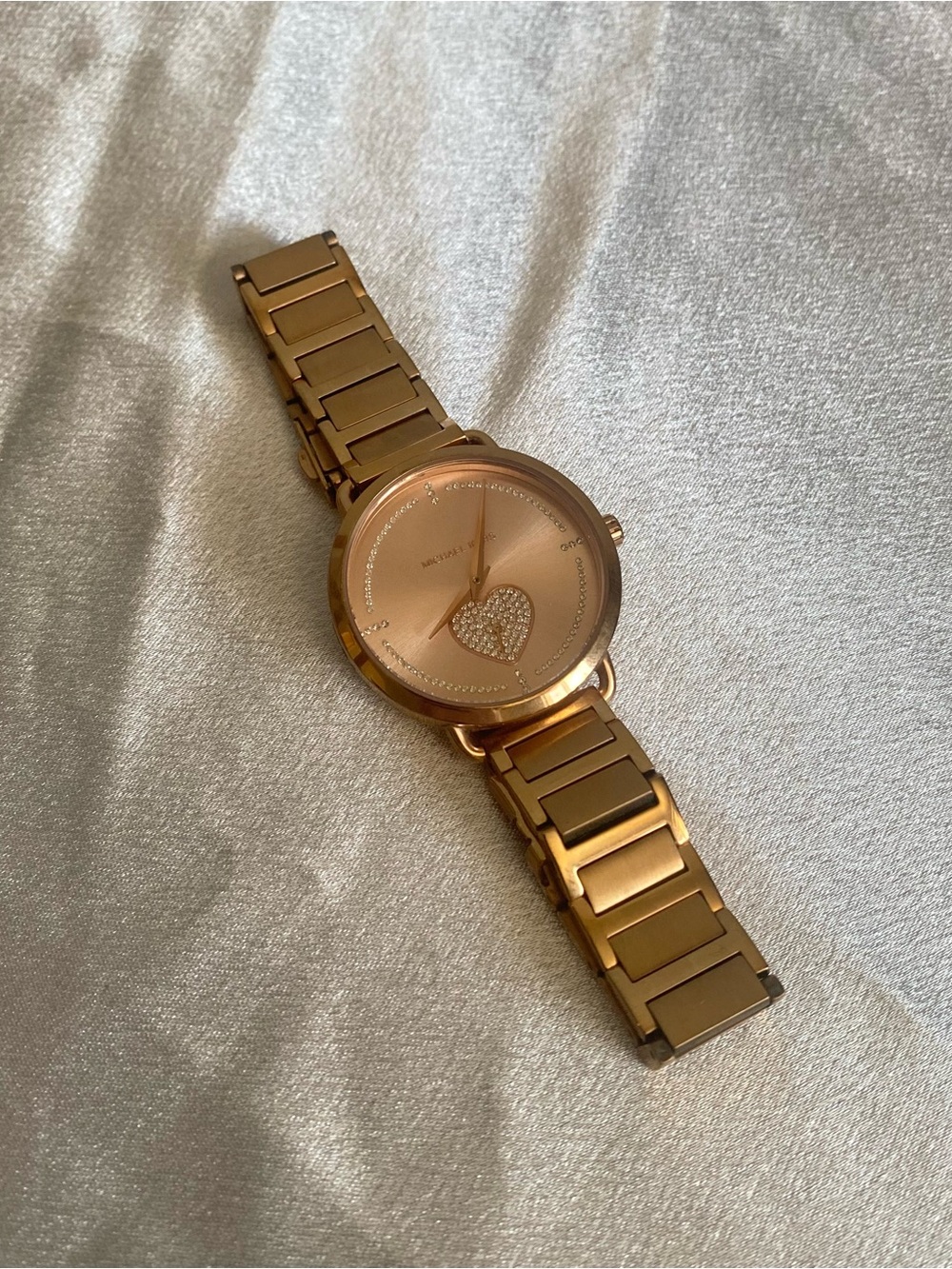 Micheal Kors MK3826 Portia Crystal Heart Gold Tone Watch (Needs battery)